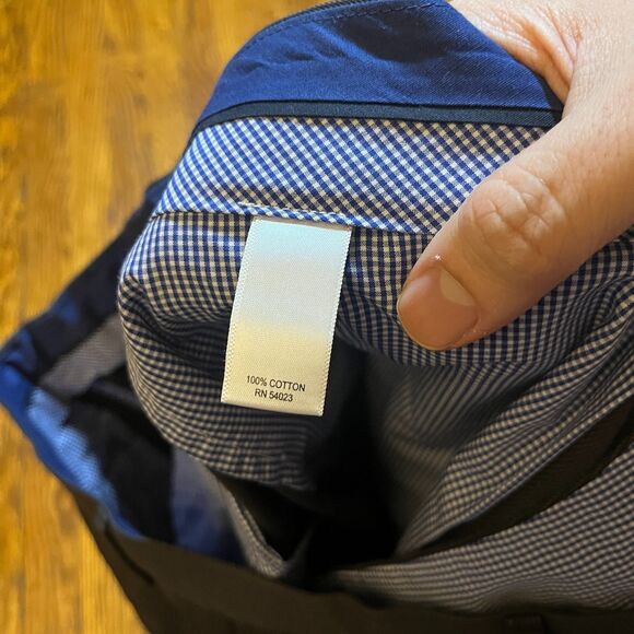 Banana Republic Mens 36x32 Non-Iron Tailored Slim Fit Dress Pants Trousers Navy - Picture 5 of 11